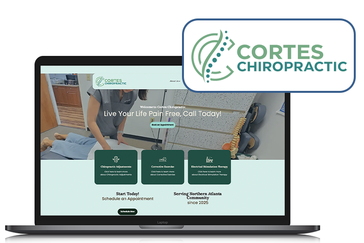cortest chiropractic website on laptop