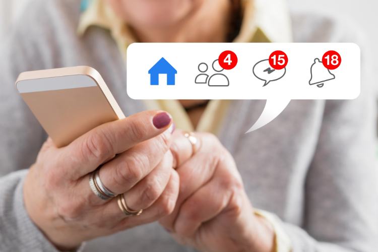 Patient using social media